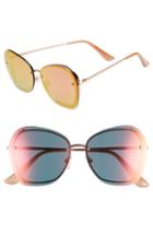 Women's Leith 61mm Rimless Square Sunglasses - Rose Gold/ Rose Gold