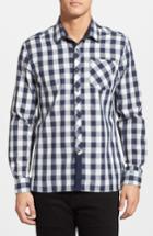 Men's 7 Diamonds 'rip Tide' Trim Fit Check Woven Shirt - Blue
