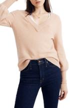 Women's Madewell Dashwood V-neck Sweater, Size - Pink