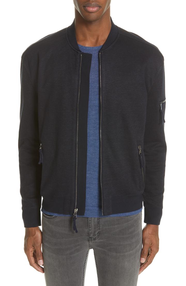 Men's John Varvatos Banded Baseball Jacket - Blue