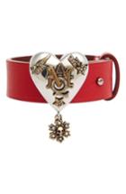 Women's Alexander Mcqueen Metallic Heart Leather Bracelet