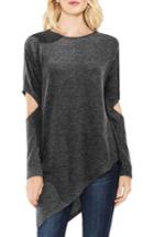 Women's Two By Vince Camuto Cold Elbow Asymmetrical Top, Size - Grey