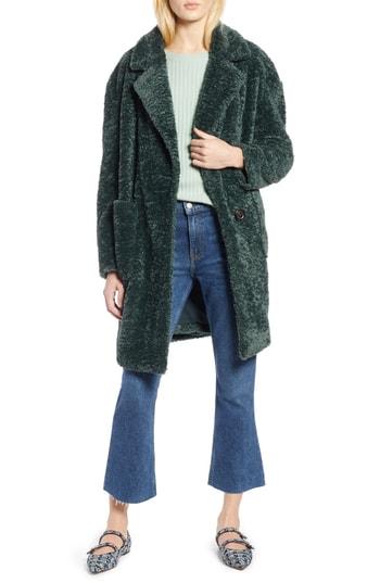 Women's Halogen X Atlantic-pacific Faux Fur Coat - Green