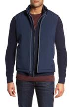 Men's Bugatchi Woven Front Wool Front Zip Sweater Jacket - Blue