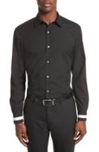 Men's Burberry Reynold Aboyd Slim Fit Contrast Trim Sport Shirt - Black