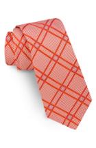 Men's Ted Baker London Refine Check Silk Tie, Size - Orange