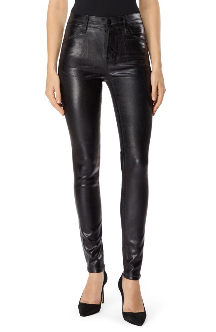 Women's J Brand Maria Coated High Waist Skinny Jeans - Black