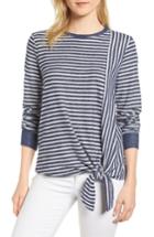 Women's Gibson Tie Front Stripe Top - Blue