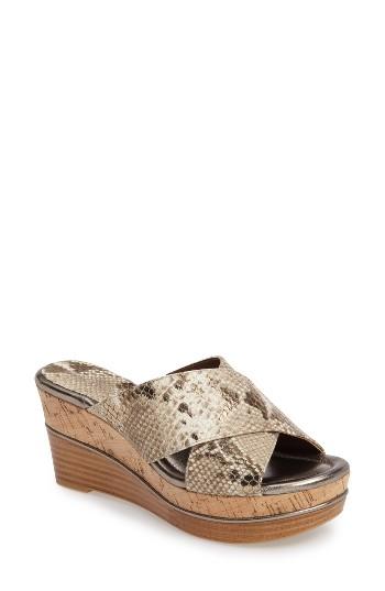 Women's Donald J Pliner 'dani' Crisscross Wedge Sandal .5 M - Brown