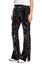 Women's Pam & Gela Sequin Velour Flare Pants, Size - Metallic