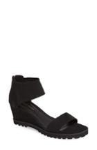 Women's Pelle Moda Ricki Mesh Strap Wedge M - Black