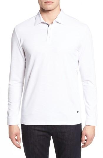 Men's Stone Rose Flame Knit Polo - White