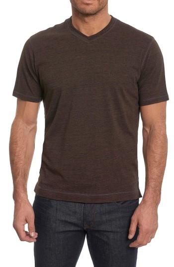Men's Robert Graham Traveler V-neck T-shirt - Brown