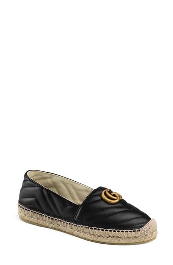 Women's Gucci Pilar Chevron Flat Espadrille Us / 34eu - Black