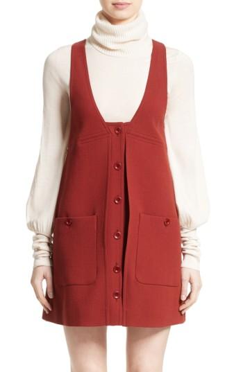 Women's Chloe Wool Crepe Jumper Dress Us / 40 Fr - Red