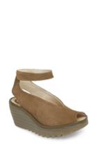 Women's Fly London 'yala' Perforated Leather Sandal -8.5us / 39eu W - Green