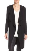 Women's Vince Camuto Drape Front Long Cardigan - Black