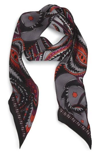 Women's Rockins Prickly Paisley Skinny Silk Scarf