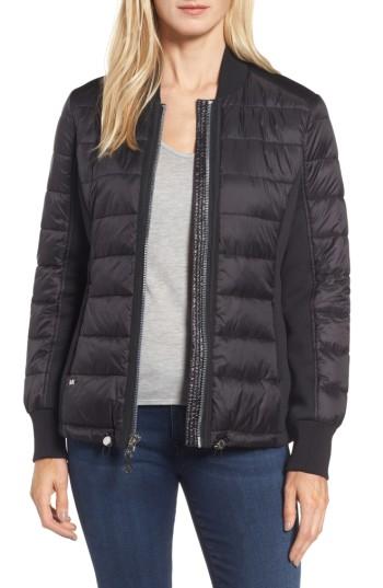 Women's Michael Michael Kors Down Bomber Jacket - Black