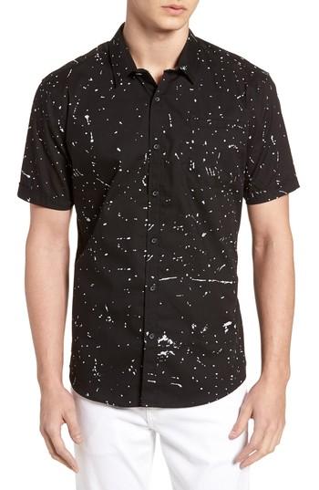 Men's 7 Diamonds Sky Walker Splatter Sport Shirt - Black