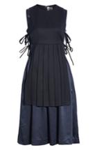 Women's Noir Kei Ninomiya Sleeveless Wool & Satin Dress - Blue