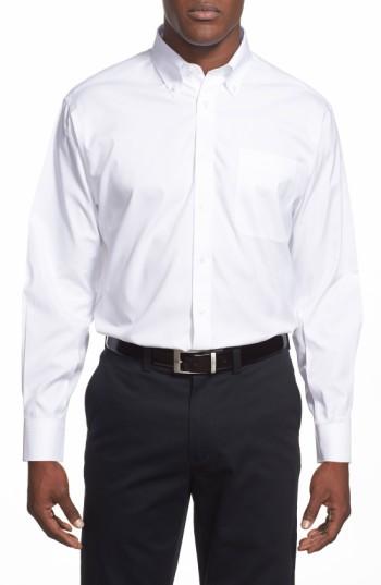 Men's Nordstrom Men's Shop Smartcare(tm) Classic Fit Pinpoint Dress Shirt .5 34 - White (online Only)