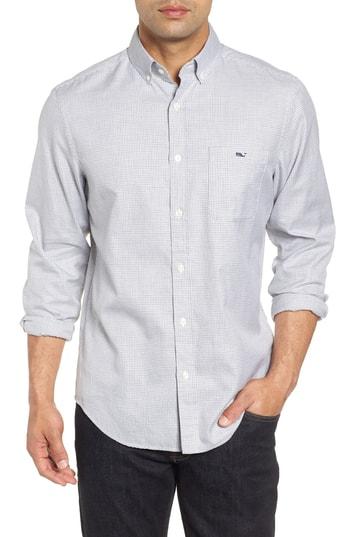 Men's Vineyard Vines Kettle Cove Regular Fit Gingham Sport Shirt - Grey
