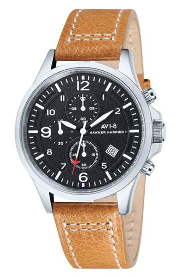 Men's Avi-8 'hawker Harrier Ii' Chronograph Leather Strap Watch, 42mm