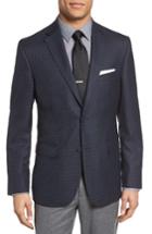 Men's Jb Britches Classic Fit Check Wool Sport Coat L - Blue
