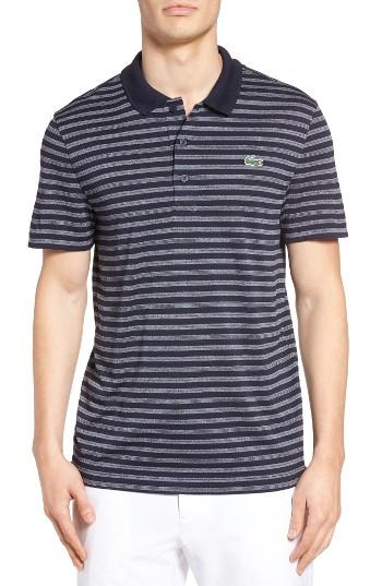 Men's Lacoste Sport Stripe Golf Pique Polo (m) - Blue