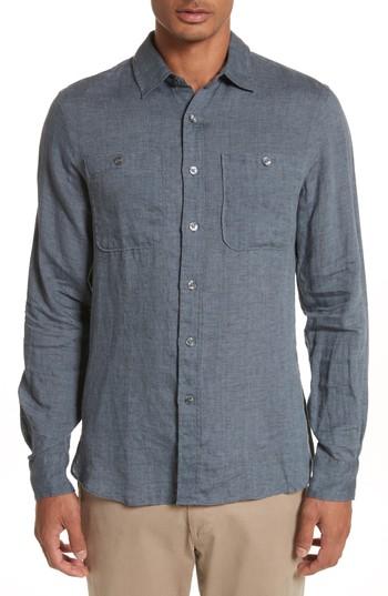 Men's Todd Snyder Linen Shirt, Size - Grey