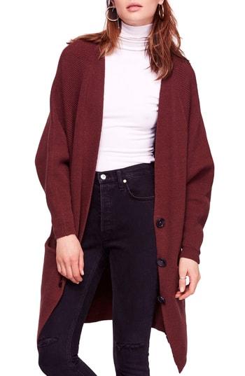 Women's Free People Irreplaceable Cardigan - Burgundy
