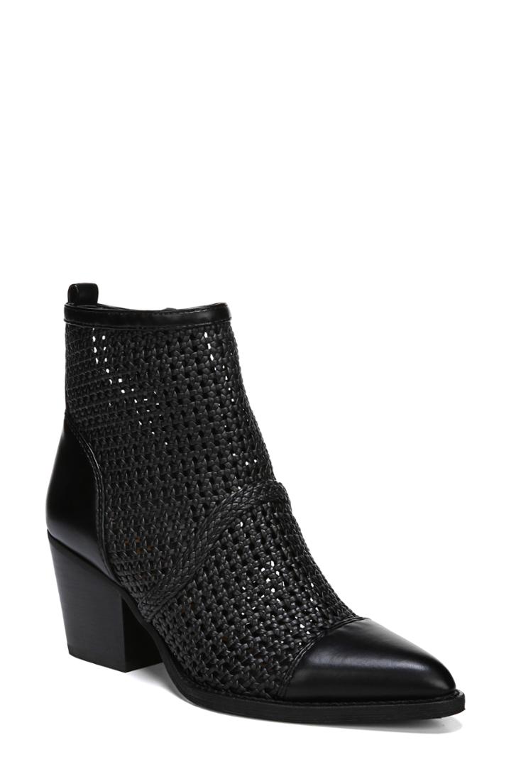 Women's Sam Edelman Elita Woven Cap Toe Bootie M - Black