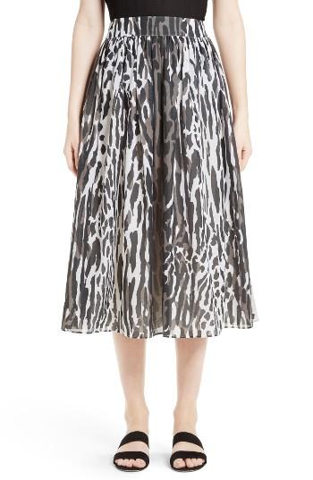 Women's St. John Collection Leopard Print Midi Skirt