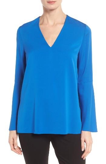 Women's Classiques Entier Stretch Silk Bell Sleeve Blouse - Blue