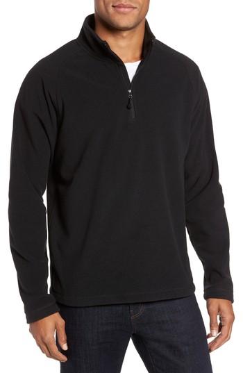Men's Nordstrom Men's Shop Quarter Zip Fleece Pullover - Black