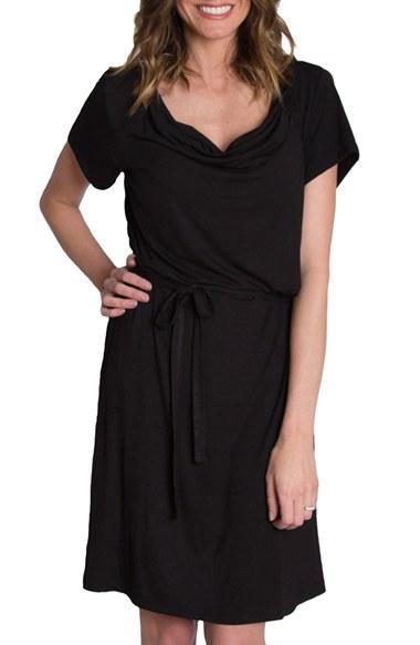 Women's Udderly Hot Mama 'chic' Cowl Neck Nursing Dress - Black