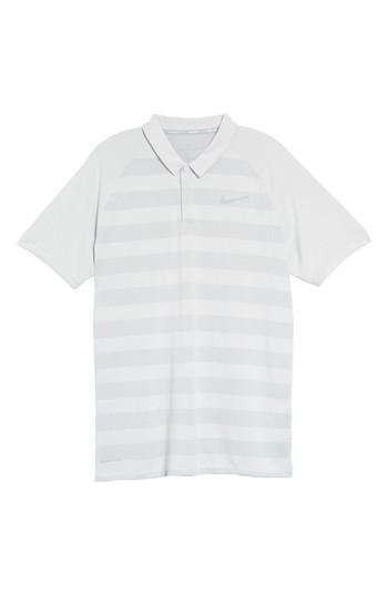 Men's Nike Stripe Polo Shirt, Size - White