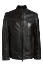 Men's Robert Graham Napoleon Classic Leather Coat - Black