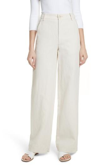 Women's Vince High Rise Linen Blend Wide Leg Pants - Black