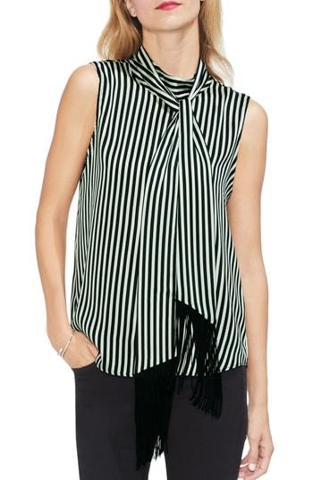 Women's Vince Camuto Sleeveless Tie Neck Blouse, Size - Black