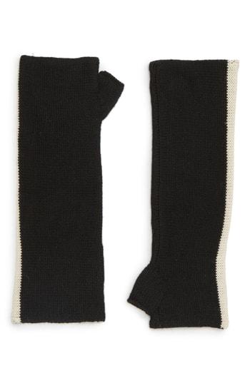 Women's Lamini Met Alpaca Fingerless Gloves, Size - Black