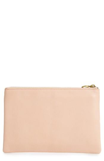 Madewell The Leather Pouch Clutch - Pink