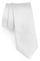 Men's Nordstrom Men's Shop Maison Solid Silk Skinny Tie, Size - Metallic