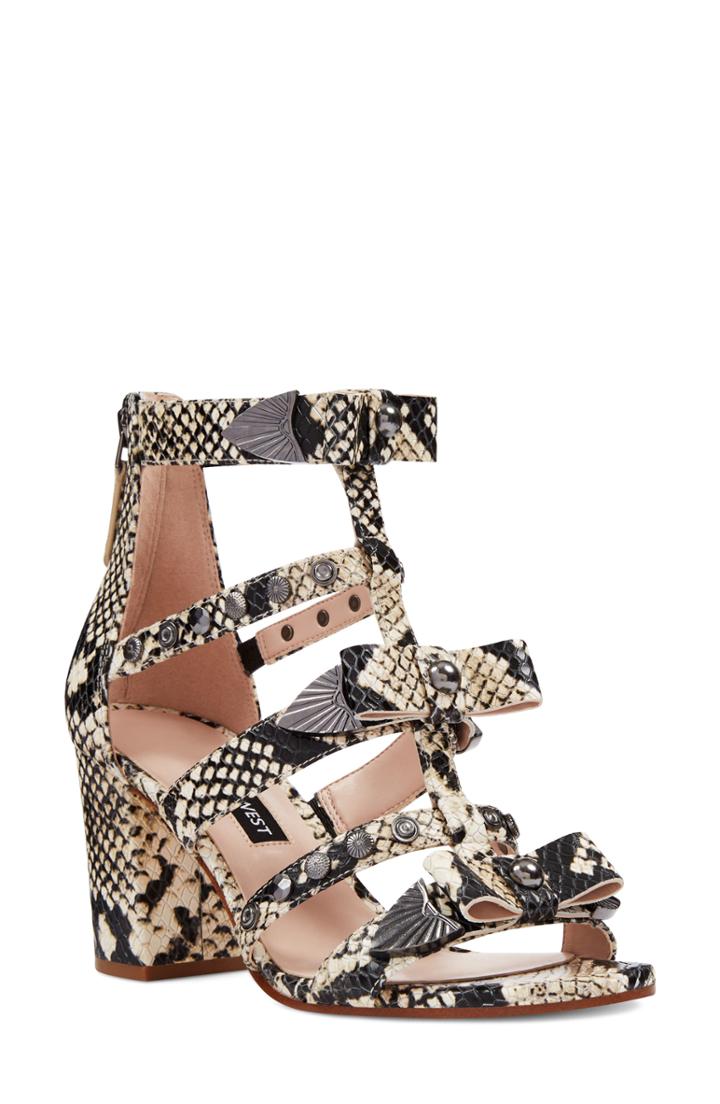 Women's Nine West Giovanna Studded Sandal .5 M - White