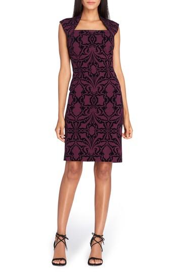 Women's Tahari Scuba Body-con Dress - Red