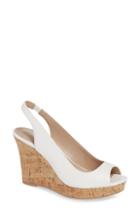 Women's Charles By Charles David Leandra Slingback Wedge M - White
