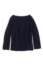 Women's J.crew Relaxed Cotton Boatneck Sweater, Size - Blue