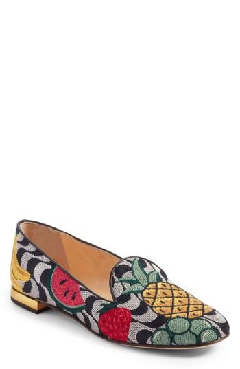 Women's Charlotte Olympia Fruit Salad Slipper Loafer .5 Eu - Black