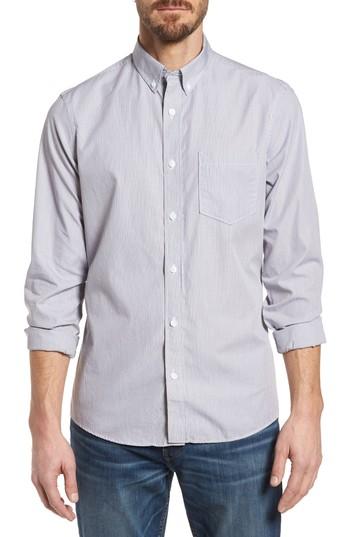Men's Nordstrom Men's Shop Trim Fit Stripe Sport Shirt - Grey
